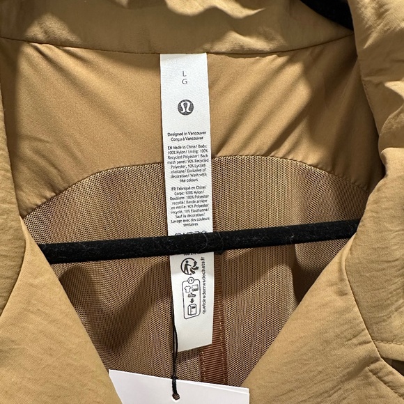 LULULEMON CLASSIC FIT TRENCH COAT CAMEL BROWN LARGE NWT - Picture 8 of 12